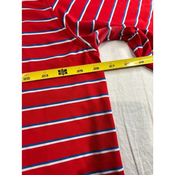 FootJoy FJ Polo Shirt Red Striped Men's Size XL Short Sleeve Breathable - Picture 6 of 8